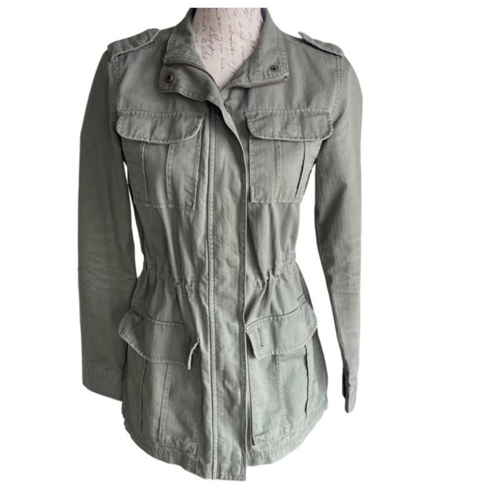Merona Army Green Long Utility Jacket Women's Size XS